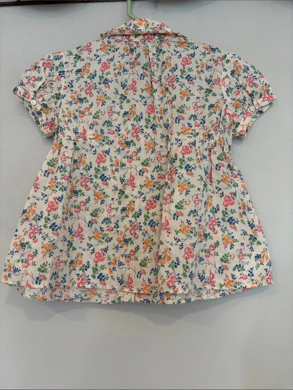 Ralph Lauren Girls' Floral Button-Up Blouse - Cream with Pink, Yellow & Green